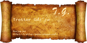Tretter Géza névjegykártya