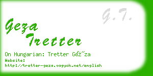 geza tretter business card